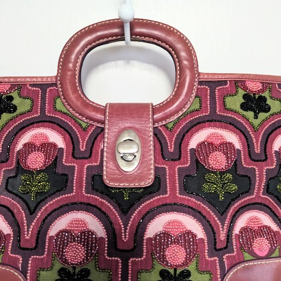 Isabella Fiore Vintage Y2K Beaded Floral Purse Handbag - Picture 2 of 7